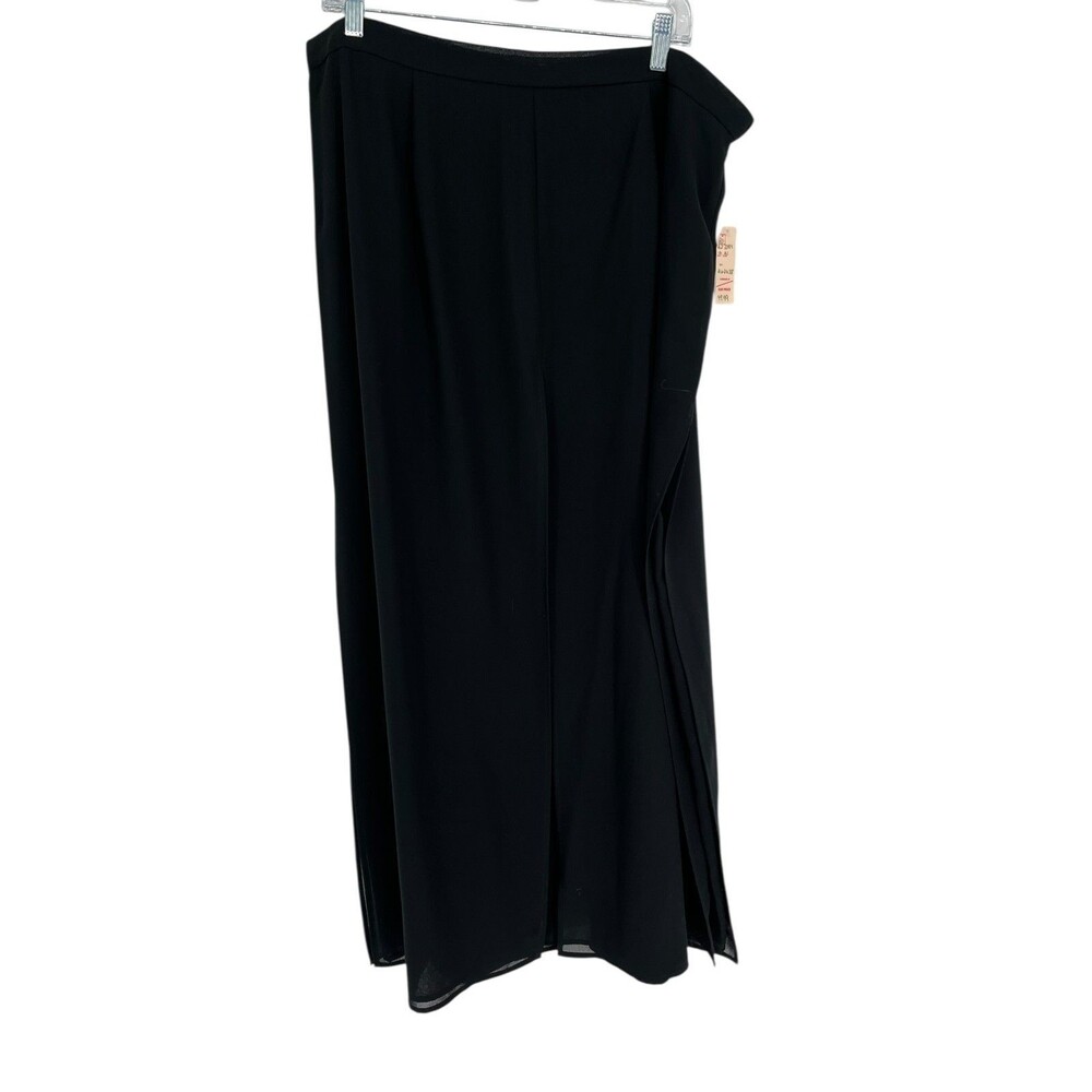 Dressbarn Woman Skirt Size 20W Black Chiffon Overlay Evening 90s
